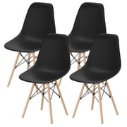 Furmax Modern Dining Chair Set of 4 Mid Century DSW Shell Chair for Kitchen, Dining, Bedroom, Living Room,Black