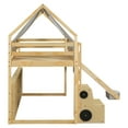 thumbnail image 4 of Twin Size Solid and Stable Wooden Loft Bed House-Shaped Frame with a Tent (Natural), 4 of 16