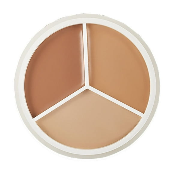 FcBaudy Concealer, Tricolor Concealer Face Makeup Concealers With Brush Color Correction Concealer Mini Portable Tricolor Concealer Pot For Mature Light Medium Skin a Cream