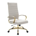 thumbnail image 1 of Silla de oficina moderna LeisureMod de piel color canela con respaldo alto y giratorio ajustable, 1 of 9
