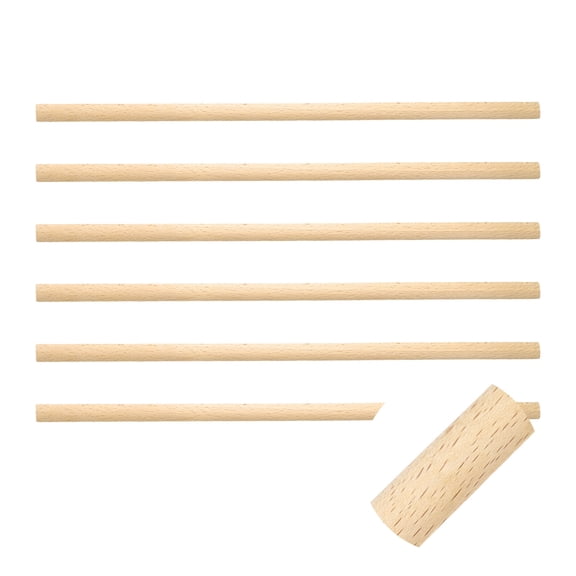 6 Pack 15.75" Decorative Wood Trim, Unfinished 3D Wooden Furniture Molding Trim for DIY Craft, Home Wall Cabinet Shelf Window Door (Half-Round, 15mm)