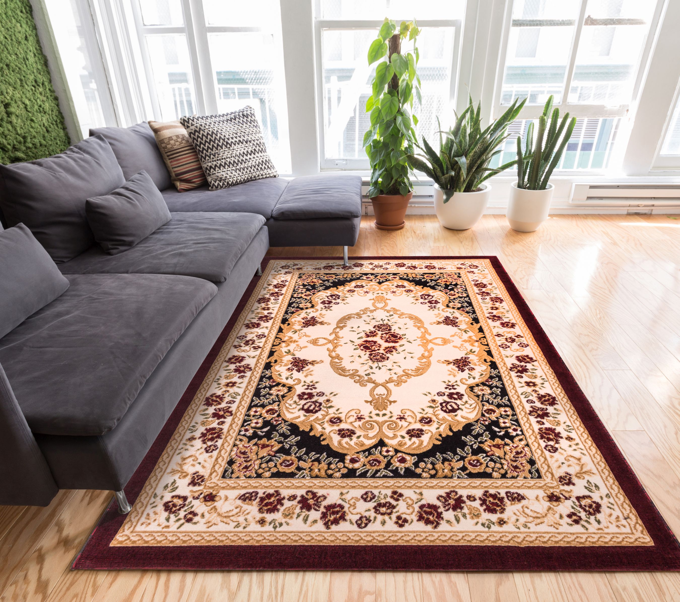 Well Woven Floral All Over French Aubusson Style Value Black Area Rug ...