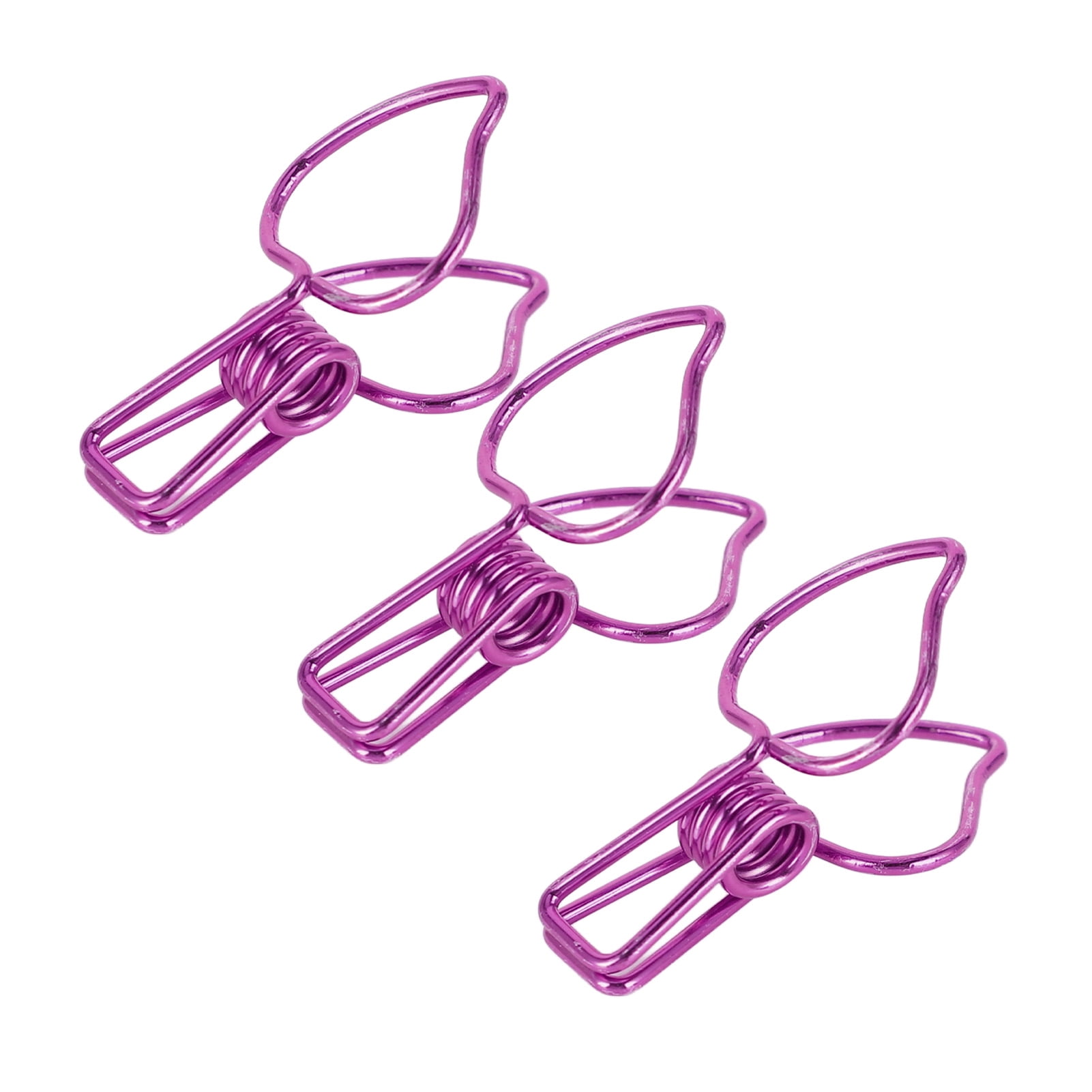 M Buder 100pcs Binder Clips Cute Cartoon Peach Shape Metal Long Tail Clips Office Account Paper Clamps, Purple (7.87 inches / 20 cm)