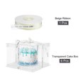 thumbnail image 3 of Clear Cake Box, 6 Pack 9"x9"x6" Tall Cake Boxes with Ribbon for 6 Inch Cake Packing Carry for Birthday (White), 3 of 6