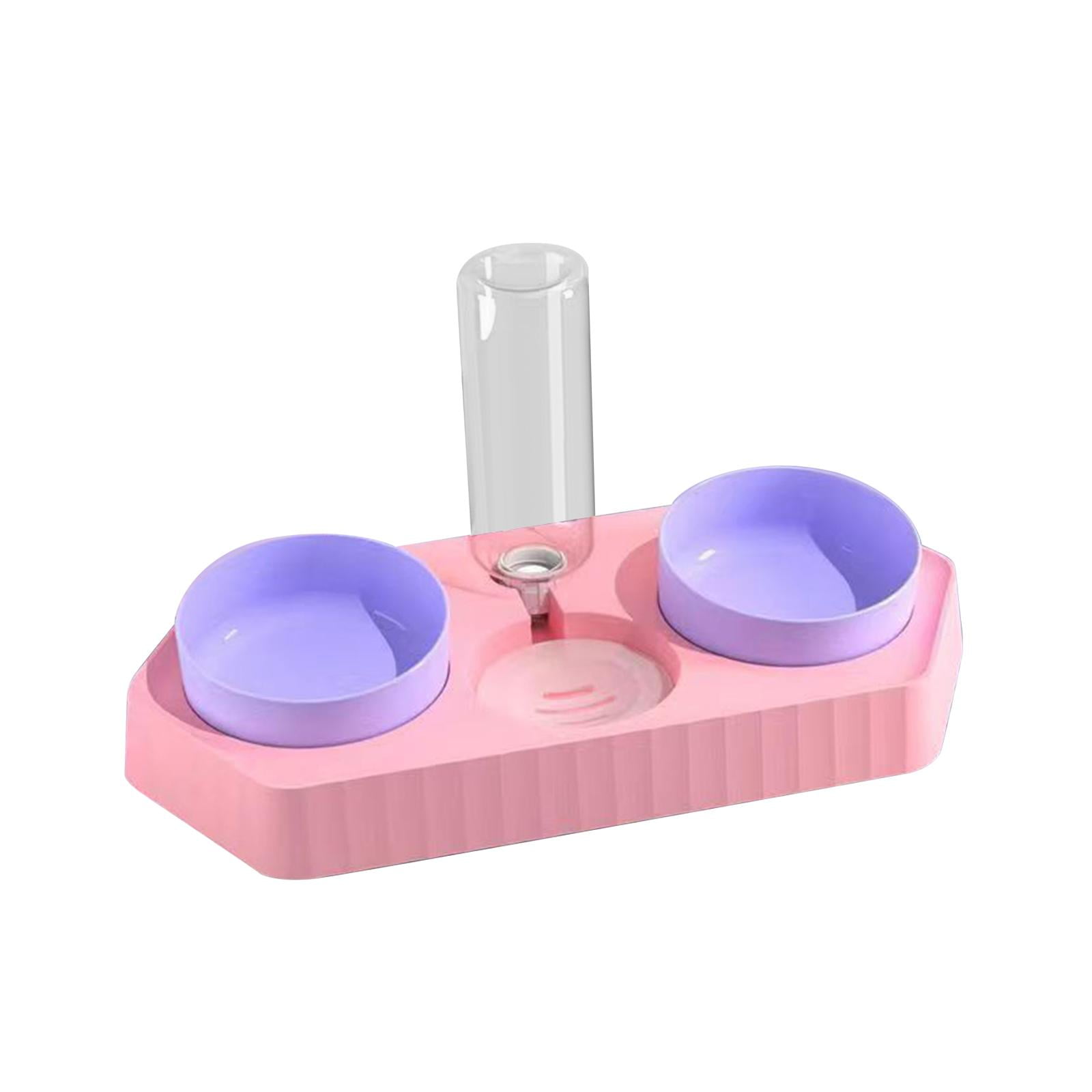 Bvdfgk Dot Bowls Drink Fountain Cat Food Dishes Pet Feeding Station Detachable Non Slip three pink