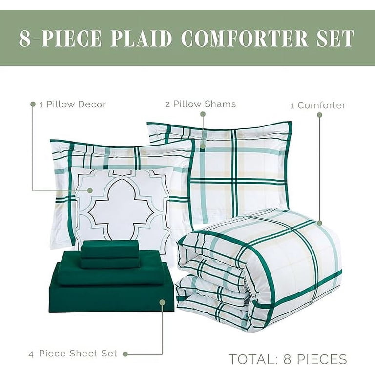 Elegant Comfort 8-Piece Lodge Plaid Reversible Comforter Set, Twin/Twin-XL photo 3