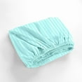 thumbnail image 6 of 900 Thread Count 100% Egyptian Cotton 3-Piece Fitted Sheet ( 1 Fitted Sheet + 2 Pillow Covers) 30 Inches Deep Pocket Size Twin Color Aqua Blue Stripe, 6 of 6