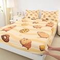 thumbnail image 4 of Erosebridal Rodent Animal Capybara Full Size Sheets,Cute Dessert Doughnut Bed Sheets For Girls Kids 4pcs, 4 of 6