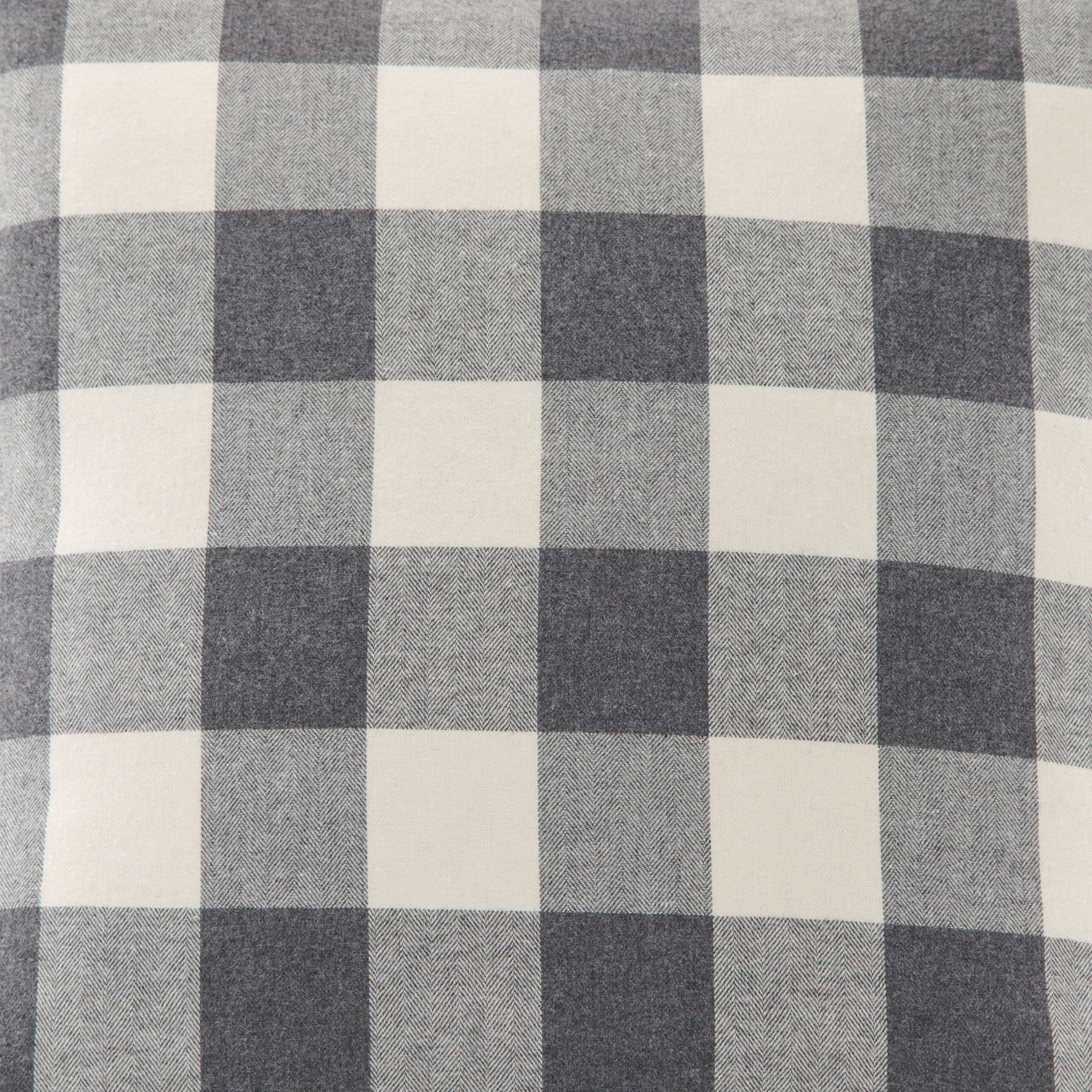 Grey buffalo plaid shop pillow