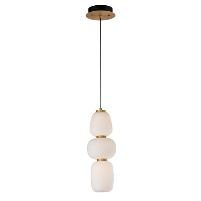 ET2 Lighting E25067-92BKGLD Soji LED 3-Light Pendant - Black & Gold