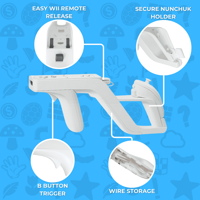 Old Skool Zapper Gun, Wireless Wii Gun Accessory for Wii, Wii U