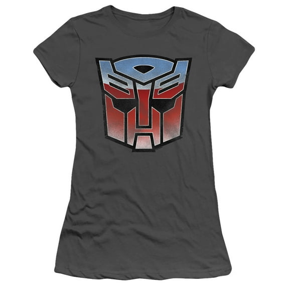 Transformers Vintage Autobot Logo S/S Junior Women's T-Shirt Sheer Charcoal