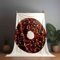 thumbnail image 5 of 1pc Room Decor Blanket Donut, Rainbow Candy Pattern Flannel Blanket, Quilt Set, Bedroom Decoration and Accessories, Holiday Gift, Suitable for Sofa, Bed, Car, Office, Camping, 5 of 9
