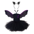 thumbnail image 4 of SUXIAN Girls Dress Halloween Sleeveless Tutu Headband Fancy Party Outfit 2 8 Years Dresses For Girls Black_004 3-4 Years, 4 of 6