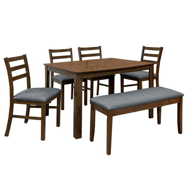 Comedor 4 Sillas 1 Banca Varese - Nogal