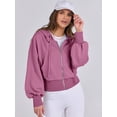 thumbnail image 4 of Womens Zip Up Hoodies Cropped Sweatshirts Casual Comfy Cute Zip Jackets Fashion Trendy Fall Outfits 2025 Y2K Clothes, 4 of 9