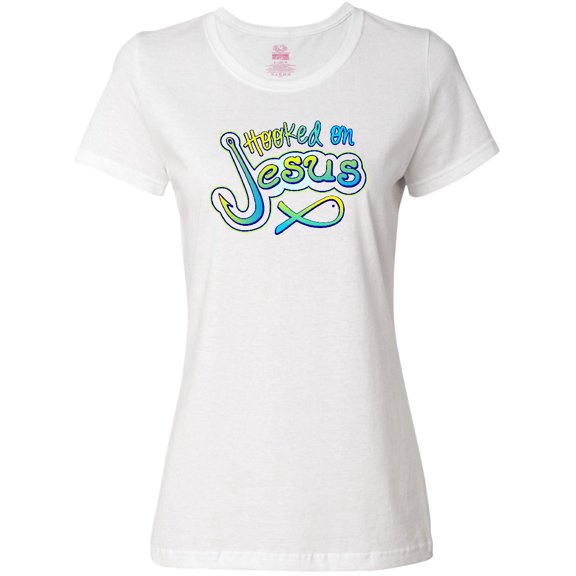 Inktastic Hooked on Jesus Christian Women's T-Shirt