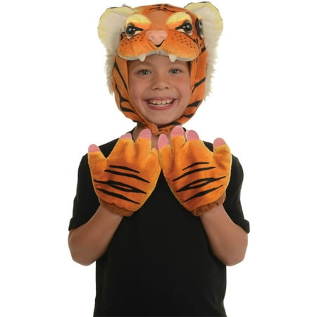 Zoo Mitt - Toddler Brown Tiger Animal Pack Hood & Mitts Halloween Costume Accessories