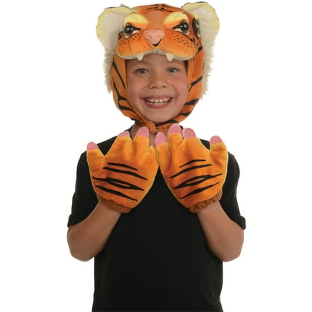 Toddler Brown Tiger Animal Pack Hood & Mitts Halloween Costume Accessories