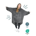 thumbnail image 6 of Bare Homey Adult Size Microplush Wearable Blanket, Split Front Pocket, Gray, 6 of 8