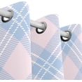 thumbnail image 2 of Coolnut Window Curtain Panels Blue Pink Tartan Grommet Top Room Darkening Thermal Insulated Blackout Window Treatment Drapes 2 Panels W55 x L84 In, 2 of 5