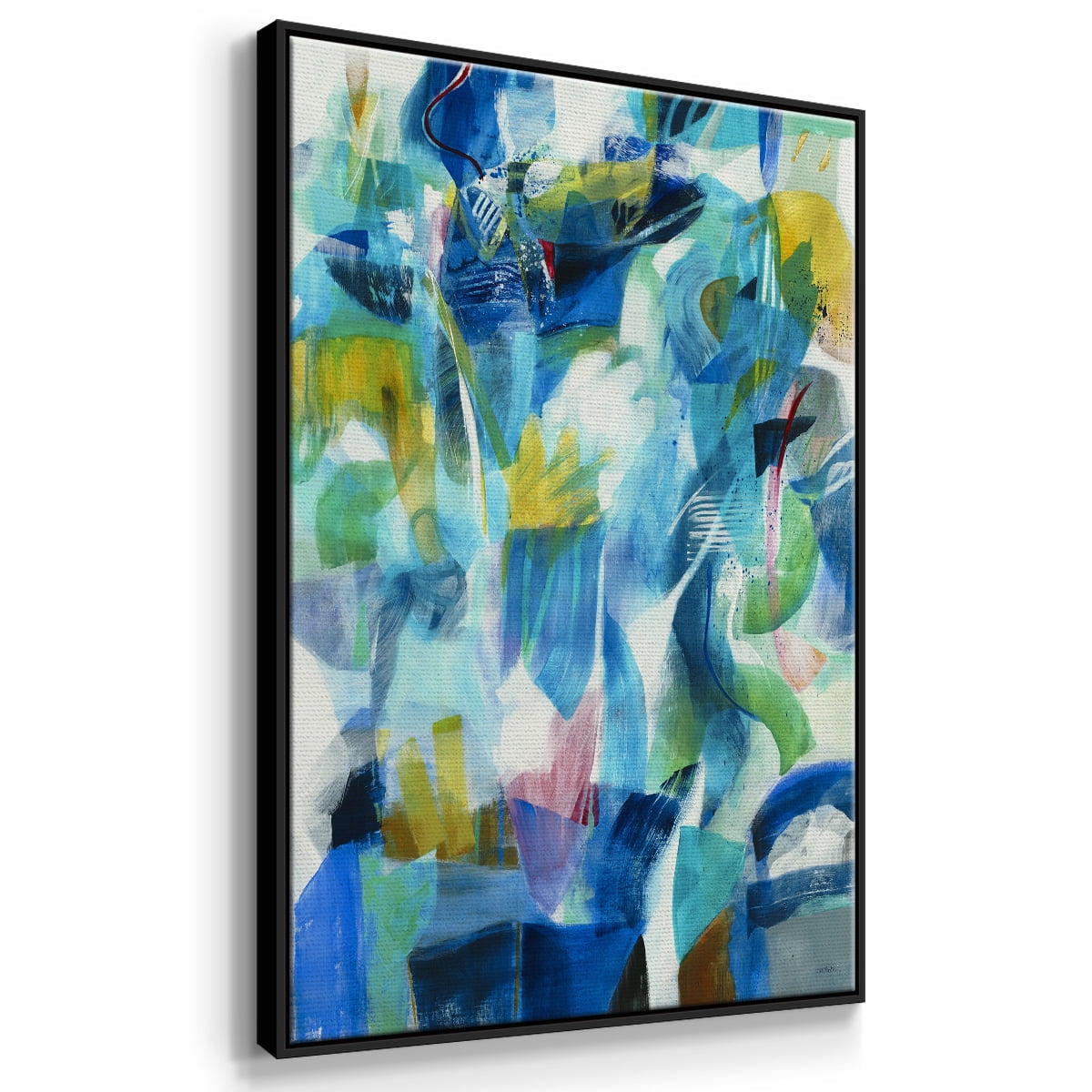 Green Passage Framed Premium Gallery Wrapped Canvas - Ready to Hang - 27 x 41 - Black Floating Frame