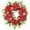 Red, variant on 15.74" Colorful Wildflower Spring Summer Wreath with Green Leaves, Floral Artificial Wreath for Front Door Home Wall Wedding Farmhouse Holiday Outdoor Indoor Décor(Green, M)