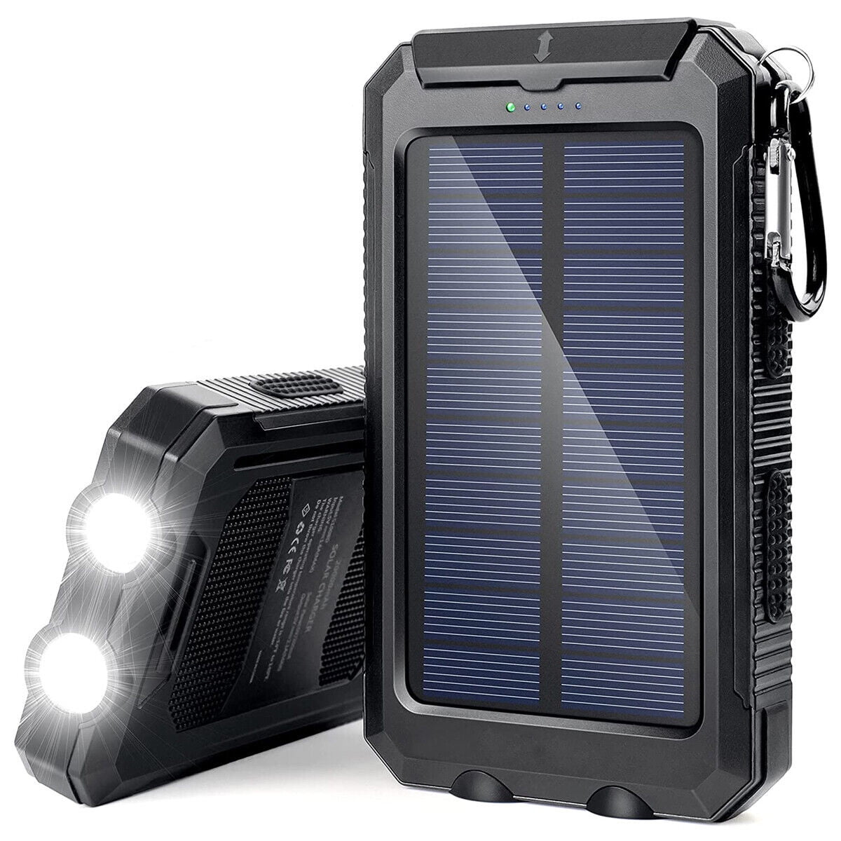 Solar Power Bank 20000 mAh, 2Pack Portable Charger Waterproof Dual USB