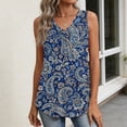 thumbnail image 5 of Sleeveless Shirts for Women Casual Summer V Neck Tank Tops Dressy Blouses Tunic #01Navy S, 5 of 6