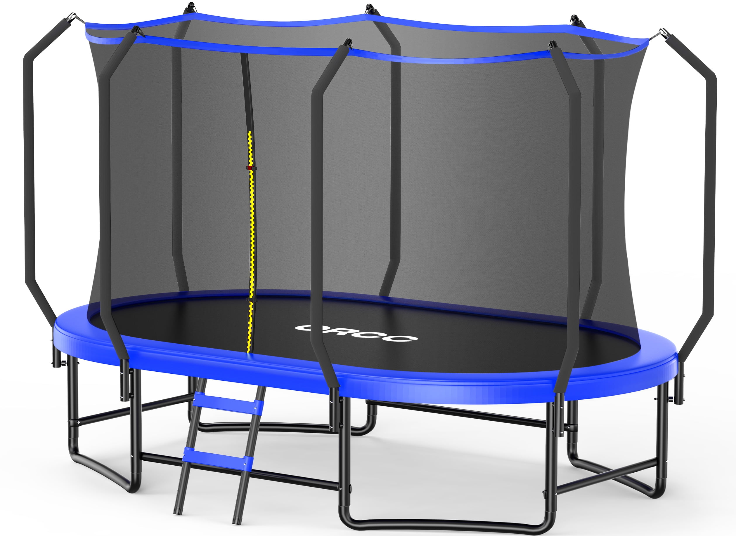 ORCC 1200LBS Capacity Oval 7X10FT Heavy-Duty Yard Trampoline for Kids & Adults with Safety Enclosure, 1.6mm Thickened Steel Frame & Reinforced Legs, Outdoor Gymnastics Trampoline