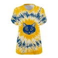 thumbnail image 6 of JTZGDY Plus Size Womens Summer Tops Vintage Printed Short Sleeve Round Neck Graphic T-Shirts Loose Fit Blouses Trendy Oversized Soft Cotton Tees Multicolor#22 XXXL, 6 of 6