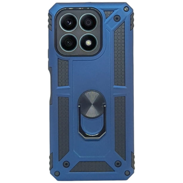 Funda Uso Rudo Con Anillo Magnético Para Honor X8a Azul Marino Más 2 Micas De Cristal