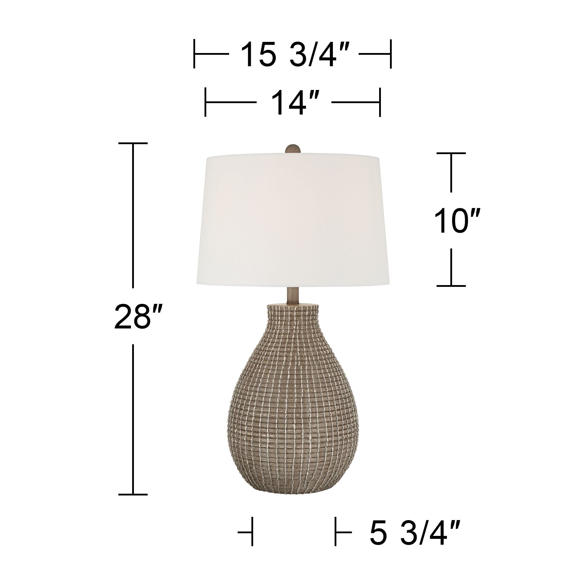 360 Lighting Lara 28" Tall Gourd Farmhouse Rustic Country Cottage Table Lamp Natural Beige Finish Single Living Room Bedroom