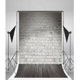 thumbnail image 1 of Telón de fondo ABPHQTO 150x220cm Shabby Chic Pared de ladrillo degradado Piso de madera, 1 of 3