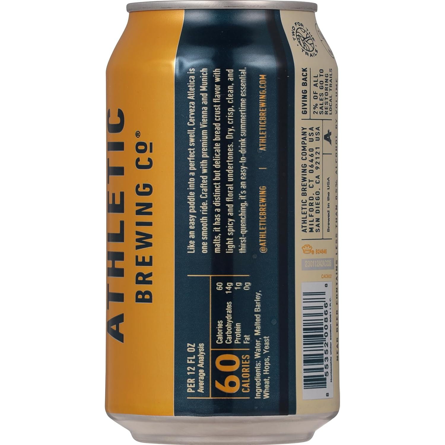 YBQF Craft Non-Alcoholic Beer - 6-Pack Cerveza Atletica and 6-Pack Upside Dawn - Low-Calorie, Award Winning - All Natural Ingredients For A Great Tasting Drink - 12 Fl Oz Cans