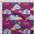 thumbnail image 4 of oneOone Cotton Cambric Purple Fabric Airplane Nursery Kids Sewing Material Print Fabric By The Yard 56 Inch Wide, 4 of 6
