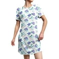 thumbnail image 2 of FOLUNSI Women's Plus Size Nightgown Sleepwear Short Sleeves Round neck Shirt Casual Print Nightshirt S-3X, 2 of 5