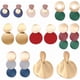 thumbnail image 1 of 8 pares de pendientes geométricos dorados grandes - Pendientes redondos y colgantes llamativos para mujer, 1 of 7