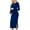 Blue, variant on Womens Velvet Maternity Dress Crew Neck Long Sleeve Bodycon Dresses Strechy Slim Side Slit Ruched Pregnancy Dress