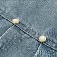 thumbnail image 5 of LYMAYTER 5-14Y Girls Juniors Girls Summer Loose Fit Ruffled Edge Cute Denim Shorts, 5 of 8