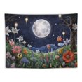 thumbnail image 5 of COMIO  Aesthetic Moon Garden Tapestry Wall Hanging, Night Landscape with Colorful Plants Floral Tapestries for Bedroom Home Decor Multi Color, 5 of 7
