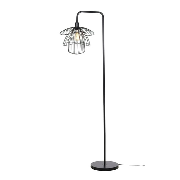 Kenroy Home Orchid 65'' Floor Lamp with Black Metal Novelty Shade Modern Floor Light Fixture for Living Room, Bedroom, or Office, Black