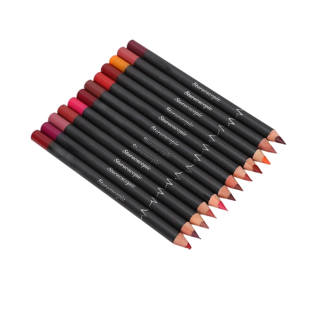 LÁPIZ DE CONTORO DE LABIOS, Delineador de Labios Hidratante Vivid 12pcs para maquillaje