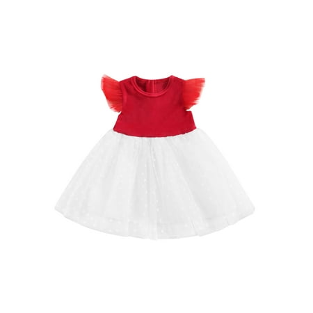 

TheFound Toddler Baby Girl Princess Dress Cute Kids Ruffle Floral Heart A Line Tulle Tutu One Piece Dress Skirt Outfits