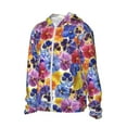 thumbnail image 2 of Kll The Garden Tricolor Pansy Flower Print Men'S Women’s Upf 50+ Sun Protection Outdoor Hoodie Jacket Long Sleeve Fishing Hiking Performance Shirt- Xx-Large, 2 of 8
