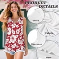 thumbnail image 6 of FUIALDOLG Tropical Hawaiian Style Clothes for Women Red Hibiscus Flowers Tank Tops Womens Dressy Sleeveless Shirt Lightweight V Neck T-shirt Flowy Tee for Beach Vacation,M, 6 of 7
