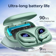 thumbnail image 6 of Active Noise Cancelling Wireless Earbuds Bluetooth Headphones 90 Hrs Playtime Ear Buds with Power Display Over-Ear Earphones with Earhooks IPX7 Waterproof Stereo Transparency Headset for Sports/Gym, 6 of 7
