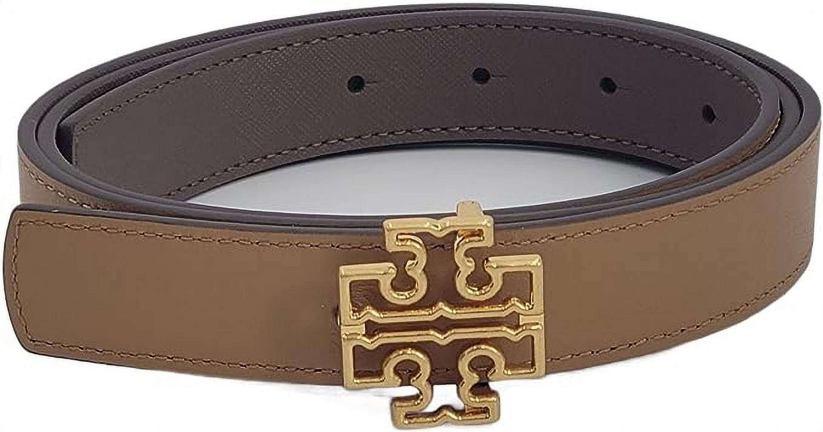 Tory Burch Metallic Logo Leather Belt - Champagne Tory Burch Women main image 2