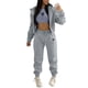 thumbnail image 1 of Gibobby Set Pants y Sudadera Mujer Conjunto de ropa deportiva de 3 piezas con sudadera con capucha y estampado de diente de león para mujer(Gris,XL), 1 of 5