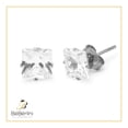 thumbnail image 5 of BEBERLINI Women Stud Earrings Cubic Zirconia Silver Stainless Steel Jewelry Square 9 mm, 5 of 8
